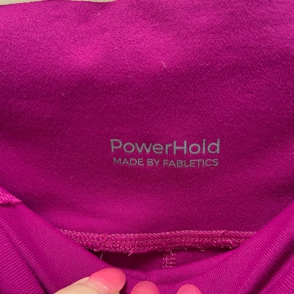 Fabletics small/med fuchsia leggings inside pocket sheer stripes down leg - Picture 7 of 11
